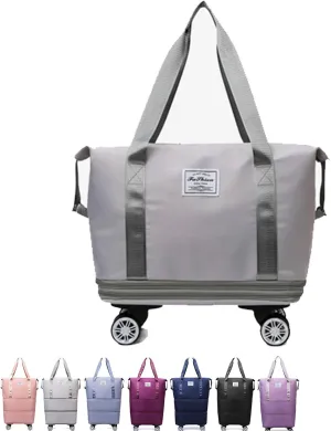 Beente Travel Bag With Wheels,2025 New Large Capacity Travel Bag,Universal Wheel Removable,Kulken Tote Luggage (gray)