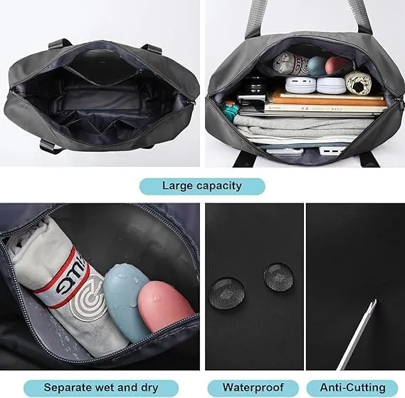 Beente Travel Bag With Wheels,2025 New Upgrade Large Capacity Travel Bag,Universal Wheel Removable, Expandable Foldable, Weekend Bag for Travel (Black)