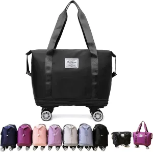 Beente Travel Bag With Wheels,Carry on Duffle Bag with Wheels, 2025 New Large Capacity Travel Bag - Universal Wheel Removable (Black)