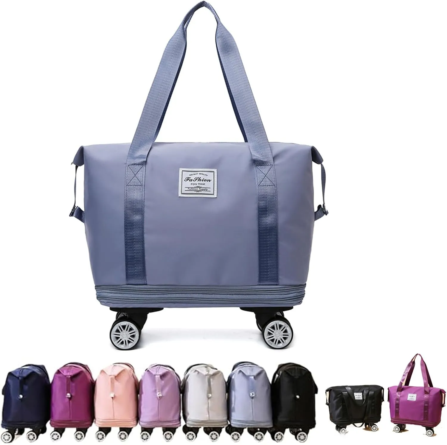 Beente Travel Bag With Wheels,Carry on Duffle Bag with Wheels, 2025 New Large Capacity Travel Bag - Universal Wheel Removable (Royal Blue)