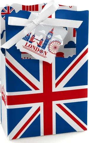 Big Dot of Happiness Cheerio, London - British UK Party Favor Boxes - Set of 12