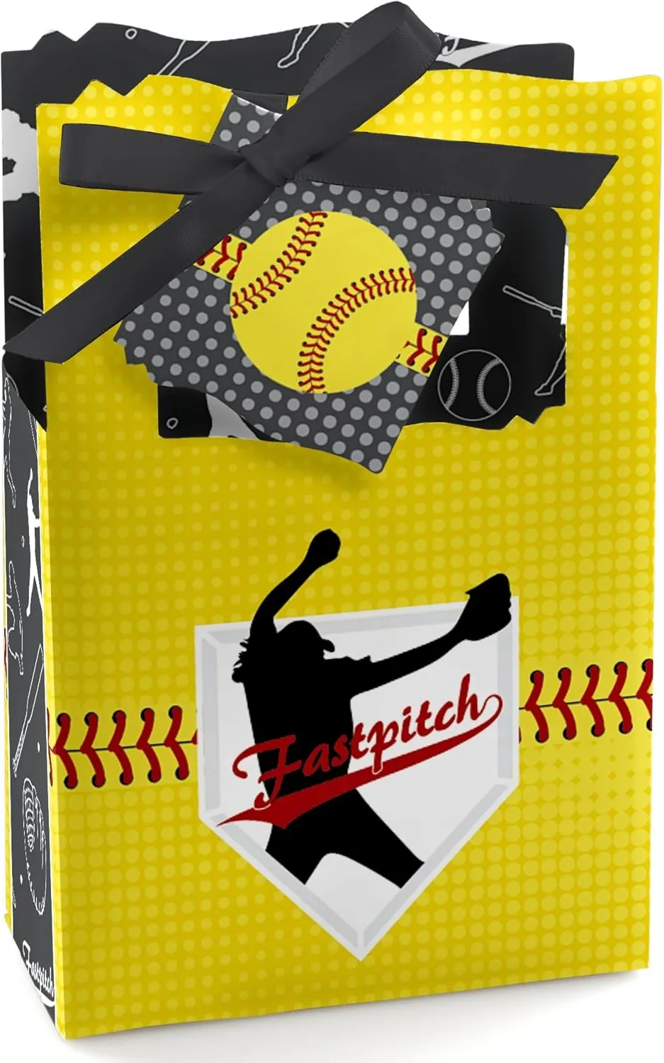 Big Dot of Happiness Grand Slam - Fastpitch Softball - Birthday Party or Baby Shower Favor Boxes - Set of 12