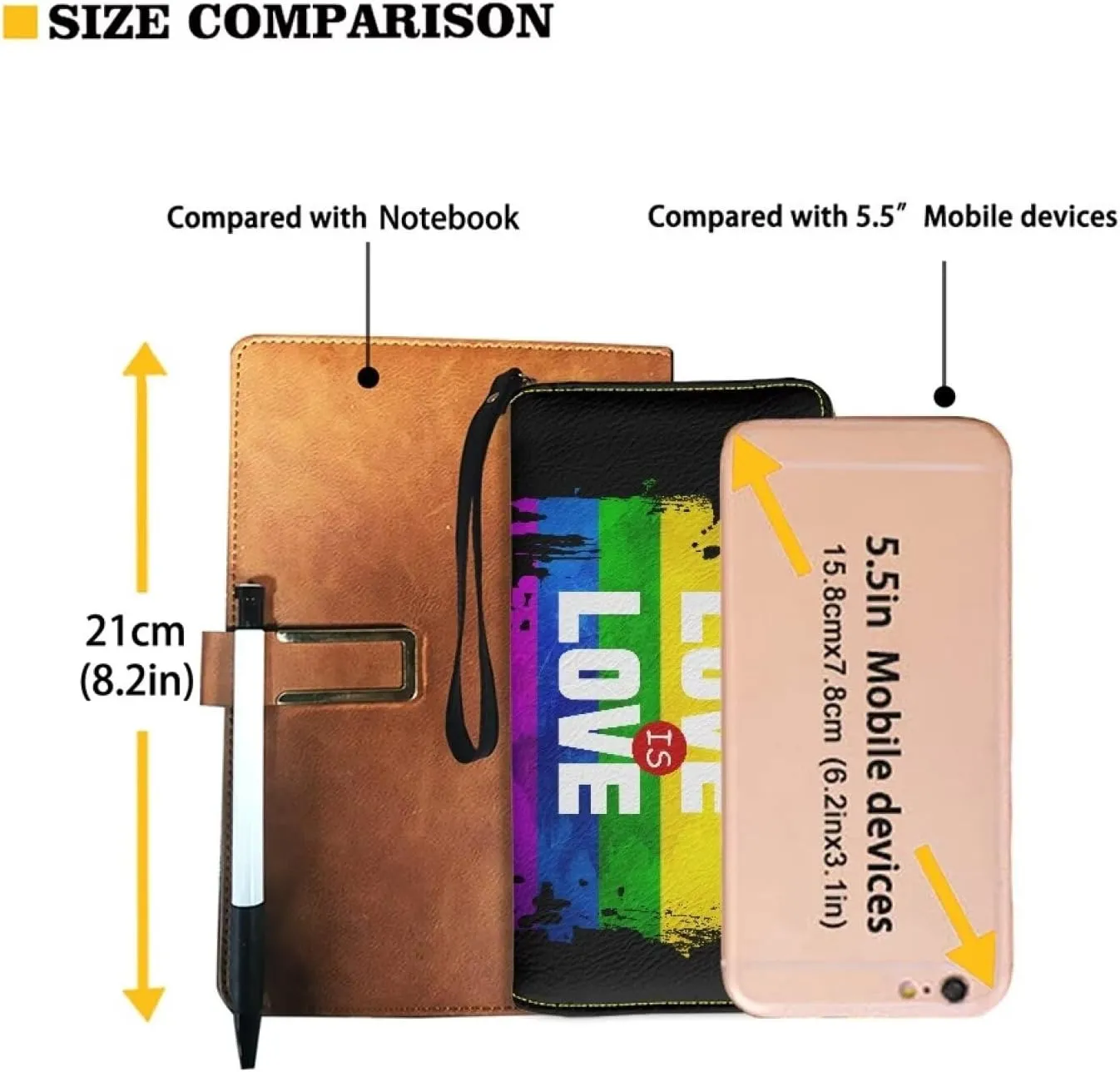 Binienty Womens Zipper Wallet, PU Leather Wristlet Purse, Zip Around Card Holder Organizer Clutch Handbag