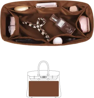 Birkin 35 Insert Bag Insert Compatible with Hermes Birkin Bag, Silky Bag Shaper for Birkin 35, Lightweight and Soft Touch Inner Bag (Gold, Birkin35)