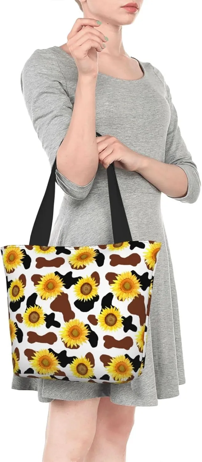 Black Geometric Tote Bag Women Reusable Shopping Bags Shoulder Bag Portable Storage HandBags