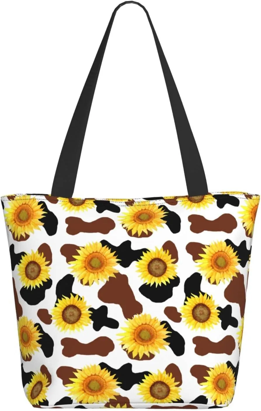 Black Geometric Tote Bag Women Reusable Shopping Bags Shoulder Bag Portable Storage HandBags