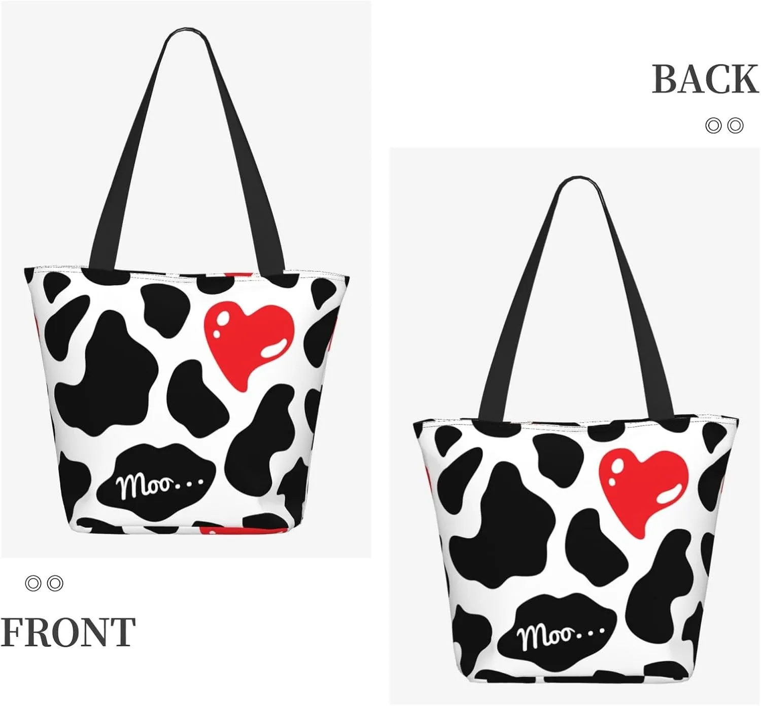 Black Geometric Tote Bag Women Reusable Shopping Bags Shoulder Bag Portable Storage HandBags