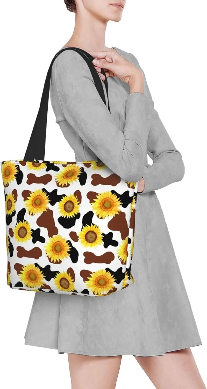 Black Geometric Tote Bag Women Reusable Shopping Bags Shoulder Bag Portable Storage HandBags