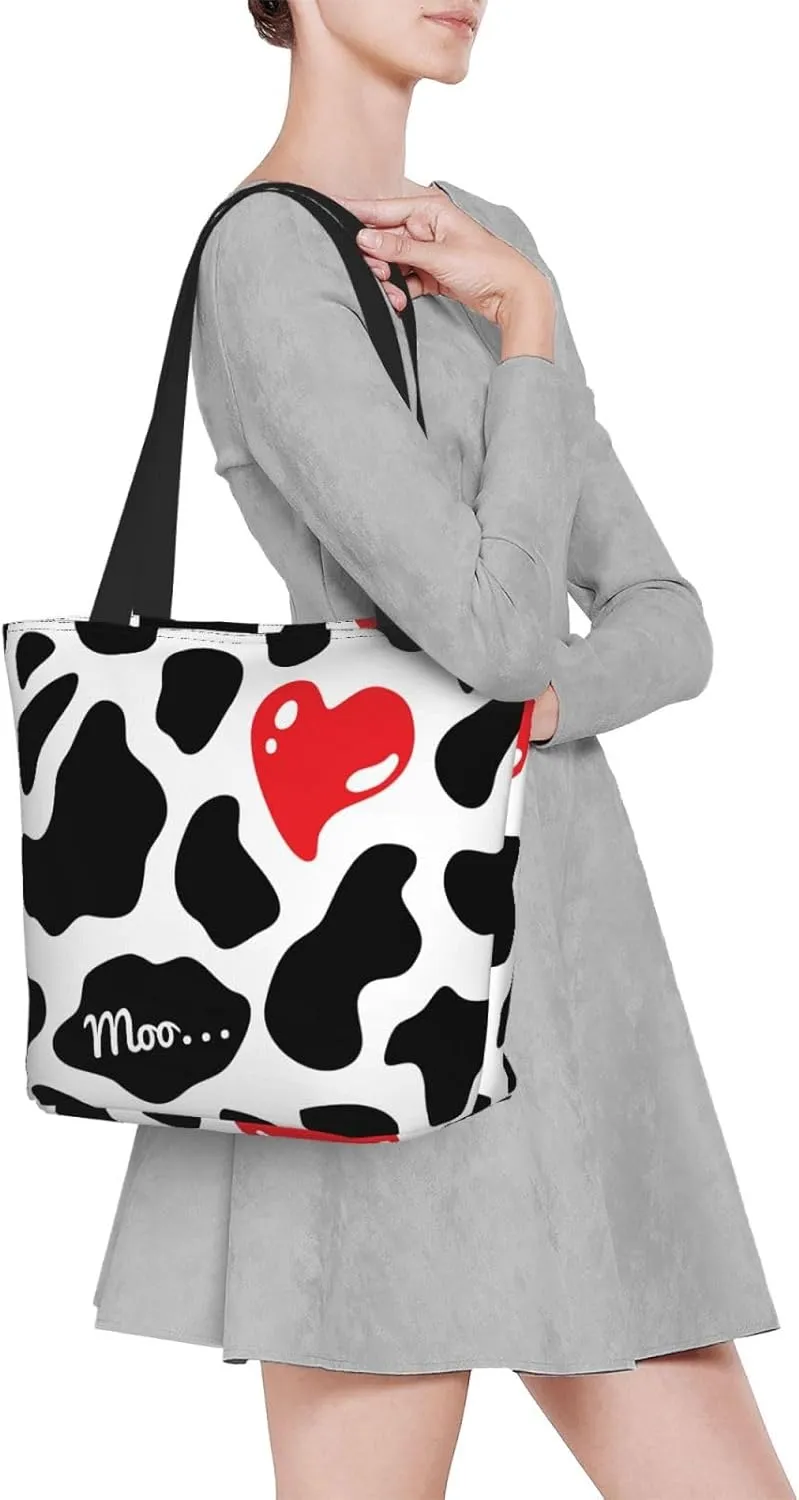 Black Geometric Tote Bag Women Reusable Shopping Bags Shoulder Bag Portable Storage HandBags