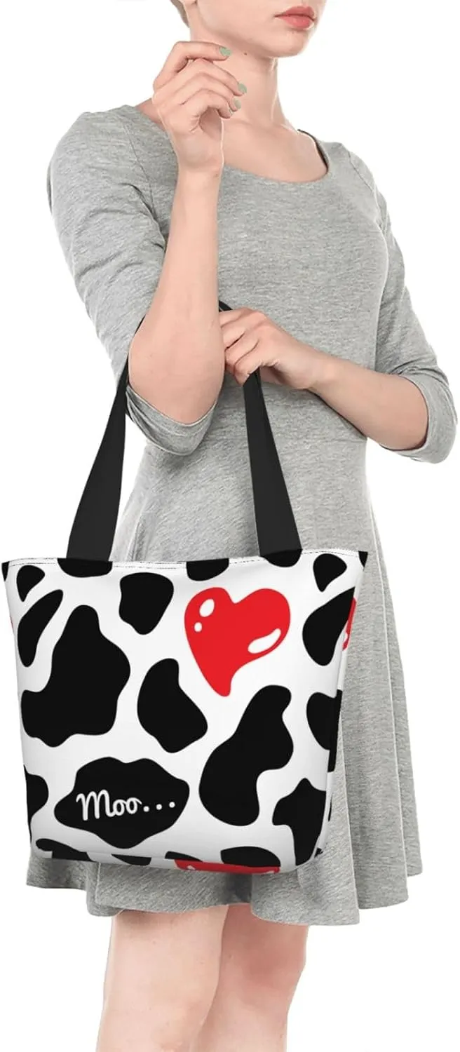 Black Geometric Tote Bag Women Reusable Shopping Bags Shoulder Bag Portable Storage HandBags