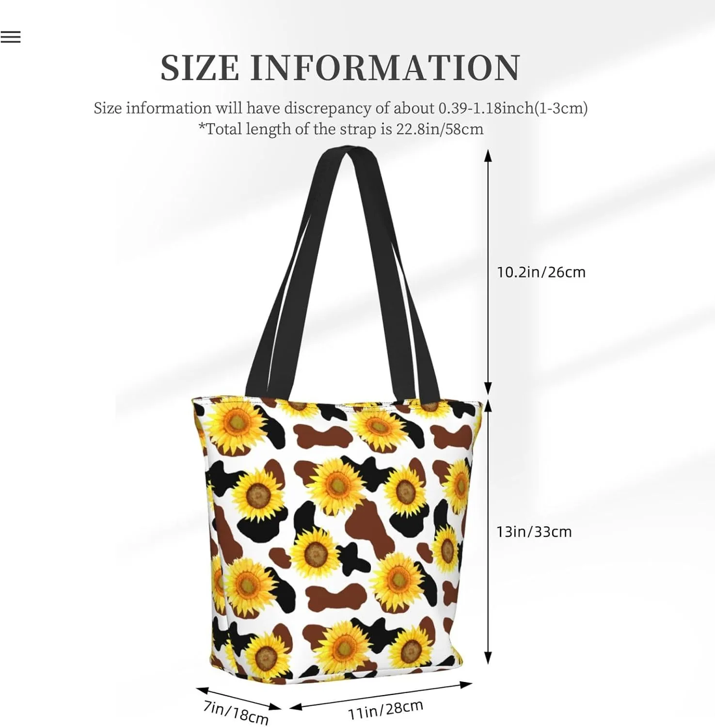 Black Geometric Tote Bag Women Reusable Shopping Bags Shoulder Bag Portable Storage HandBags