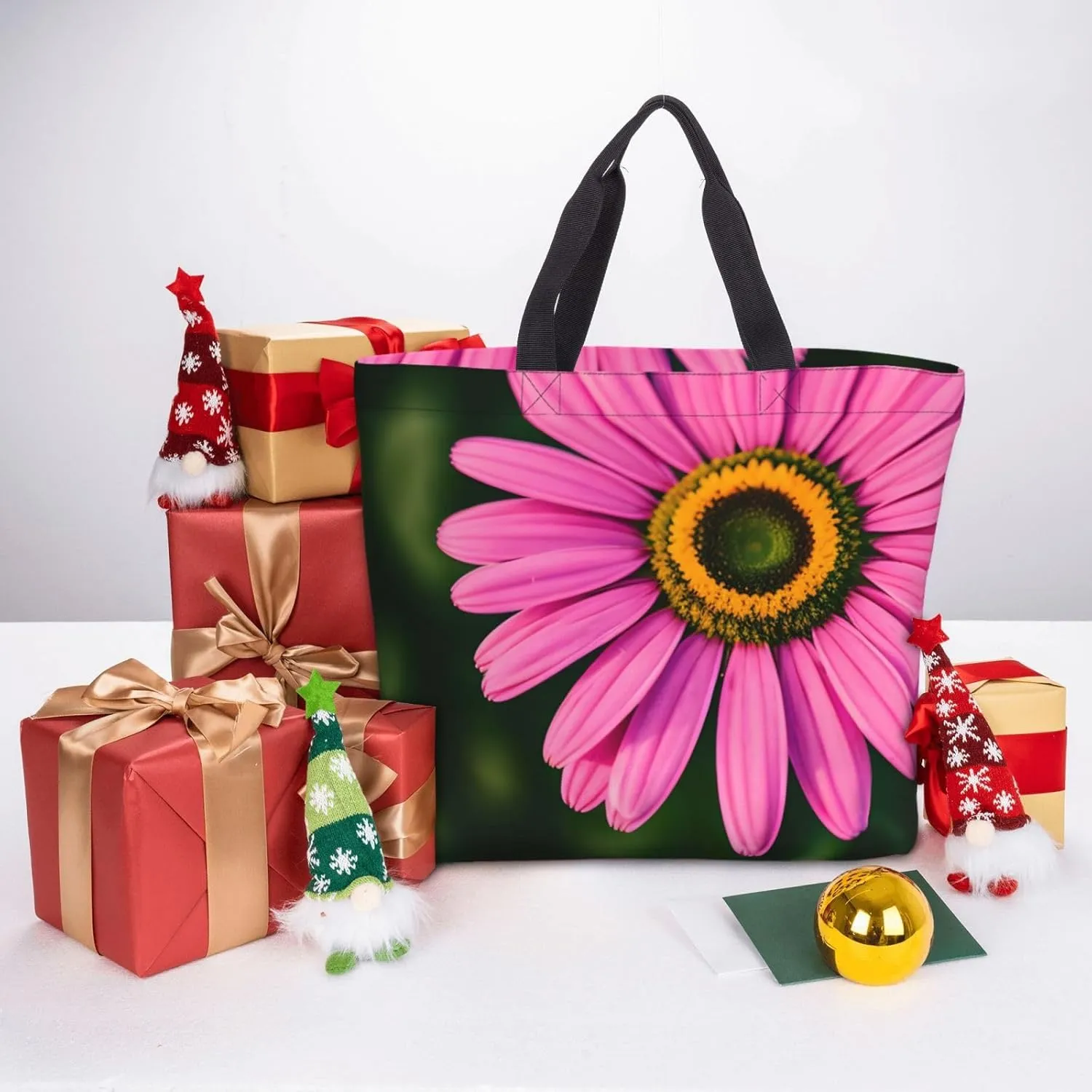 Black White Polka Dots Pattern Print Tote Bag Casual Shoulder Bag Handbag Reusable Shopping Travel Bag Gifts For Women