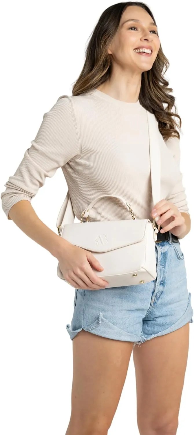 BLOC Shoulder Bag, Top Handle Purse, and Crossbody Bag for Women Designer 3 in 1 Handbag Triple Pocket with Detachable Strap