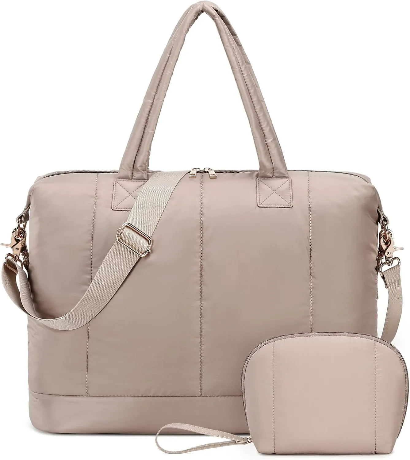 Bluboon Weekender Bags for Women Puffer Tote Bag with Zipper Carry On Airport Bag Winter Shoulder Bags for Travel Work