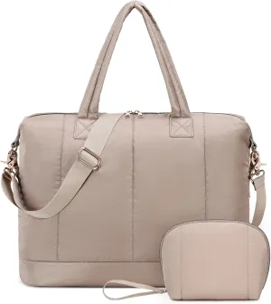 Bluboon Weekender Bags for Women Puffer Tote Bag with Zipper Carry On Airport Bag Winter Shoulder Bags for Travel Work