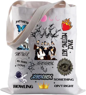 BLUPARK Kpop Lover Tote Bag Korean Women Group Shopping Bag for Pop Song Fans