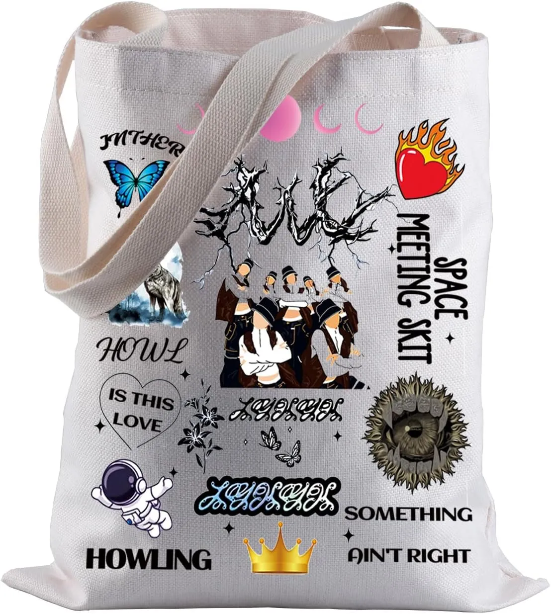 BLUPARK Kpop Lover Tote Bag Korean Women Group Shopping Bag for Pop Song Fans