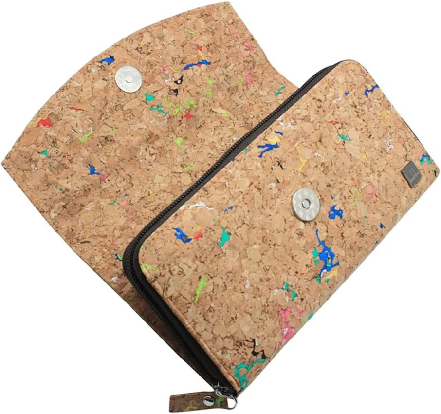 boshiho Natural Cork Wallet - Large Capacity Smart Phone Long Clutch Purse for Women Vegan Gift
