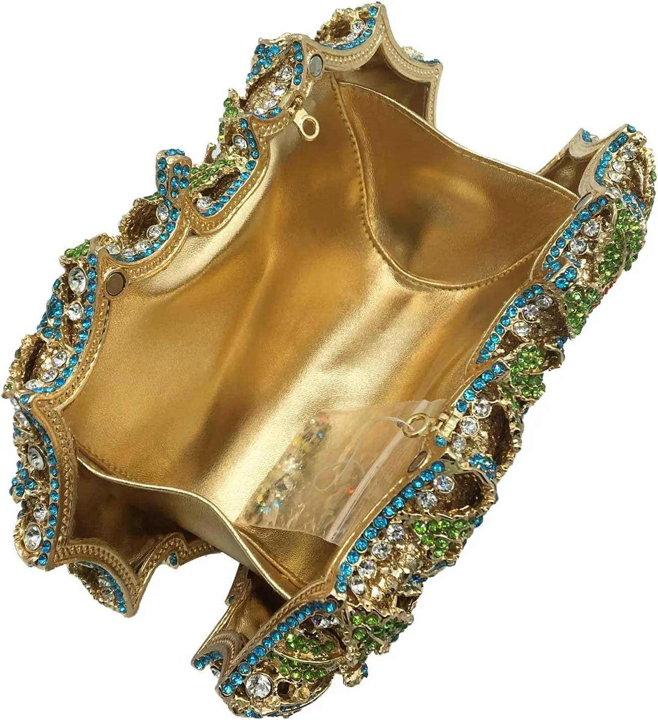 Boutique De FGG Dazzling Flower Evening Bags For Women Formal Party Rhinestone Handbags Wedding Crystal Clutch Purse,Mini