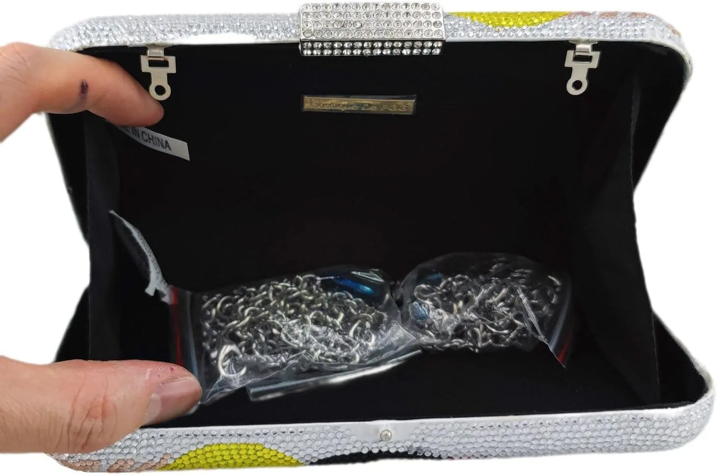 Boutique De FGG Toucan Bird Crystal Clutch Purses for Women Evening Minaudiere Handbags Party Rhinestone Clutch Bag,Mini