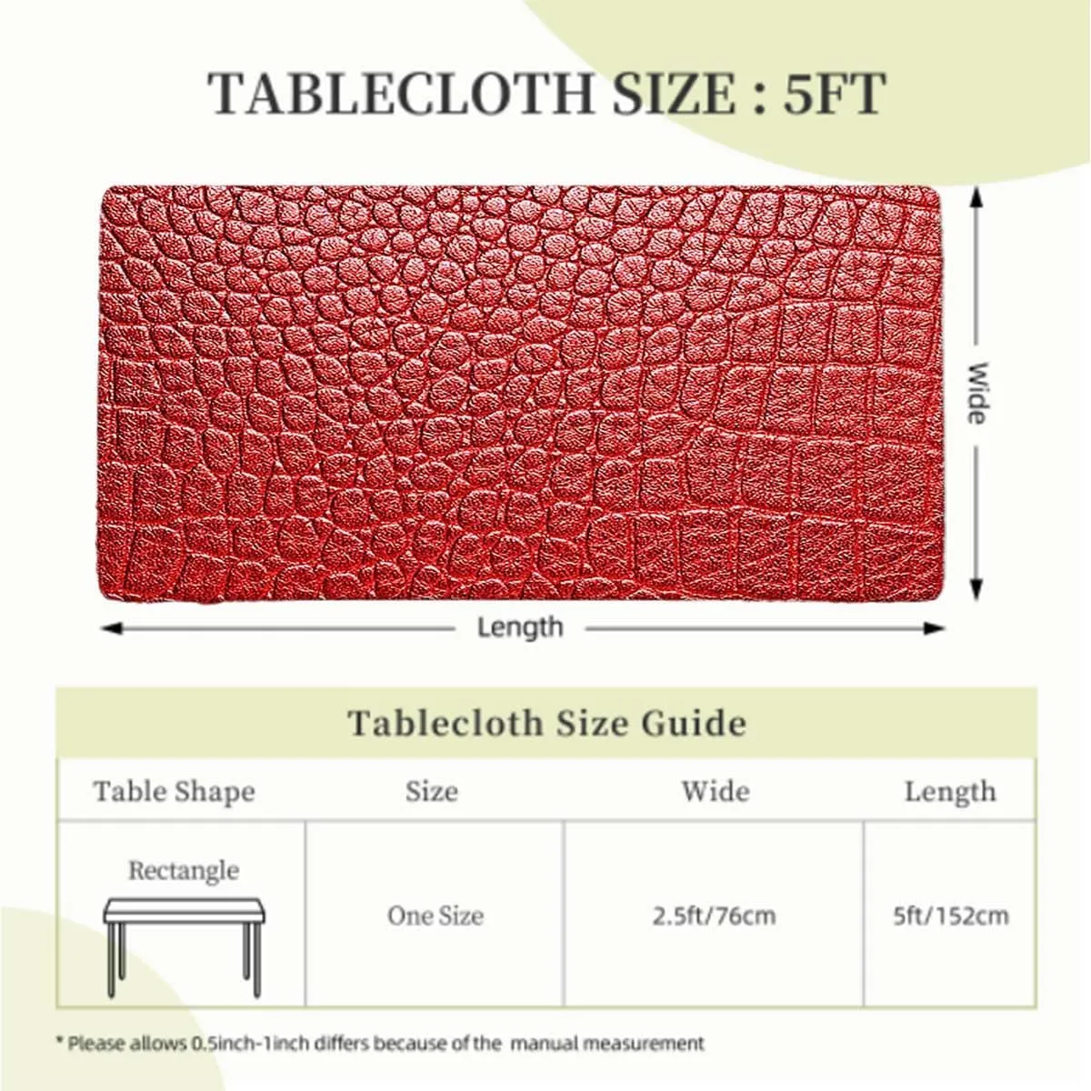 Brown Elastic Edge Fitted Table Cloth, Crocodile Skin Designer Themed Art Polyester Fitted Waterproof Outdoor Tablecloth Animal Print Fits up 5 Foot Tables