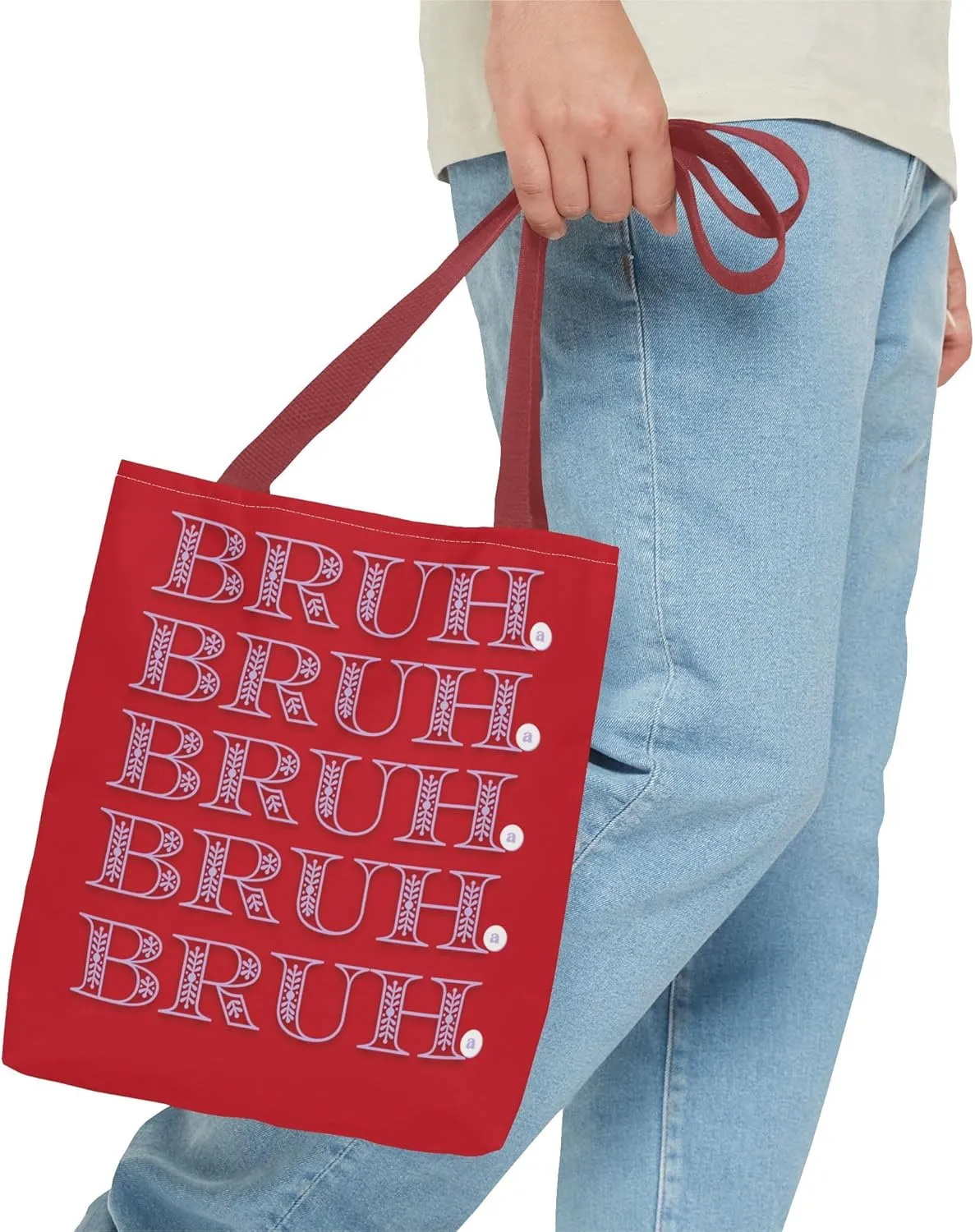 Bruh Tote Bag Chic for Everyday Carry, Eco-Friendly Shopper Bag, Unique Vocabulary Art