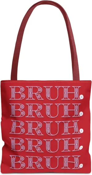 Bruh Tote Bag Chic for Everyday Carry, Eco-Friendly Shopper Bag, Unique Vocabulary Art