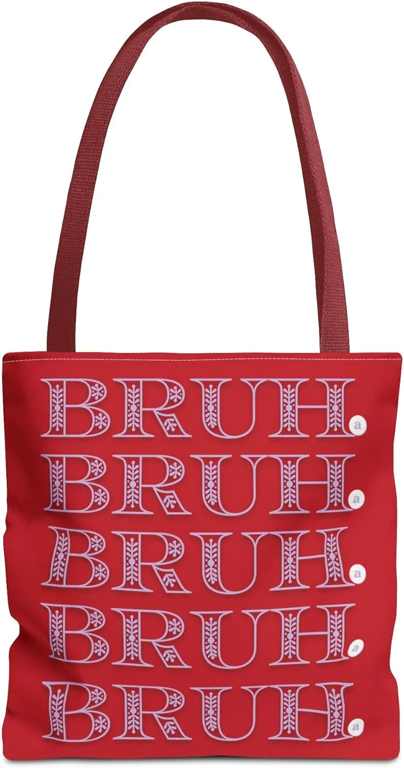 Bruh Tote Bag Chic for Everyday Carry, Eco-Friendly Shopper Bag, Unique Vocabulary Art