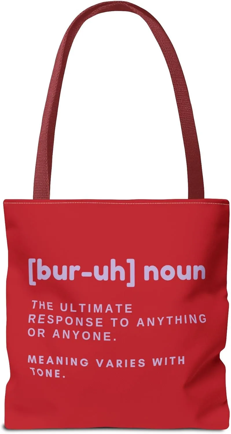 Bruh Tote Bag Chic for Everyday Carry, Eco-Friendly Shopper Bag, Unique Vocabulary Art