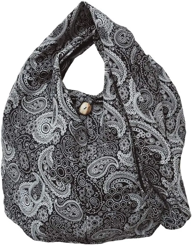 BTP! Thai Cotton Hippie Hobo Sling Crossbody Bag eco Friendly Shopping bag Paisley Print Large