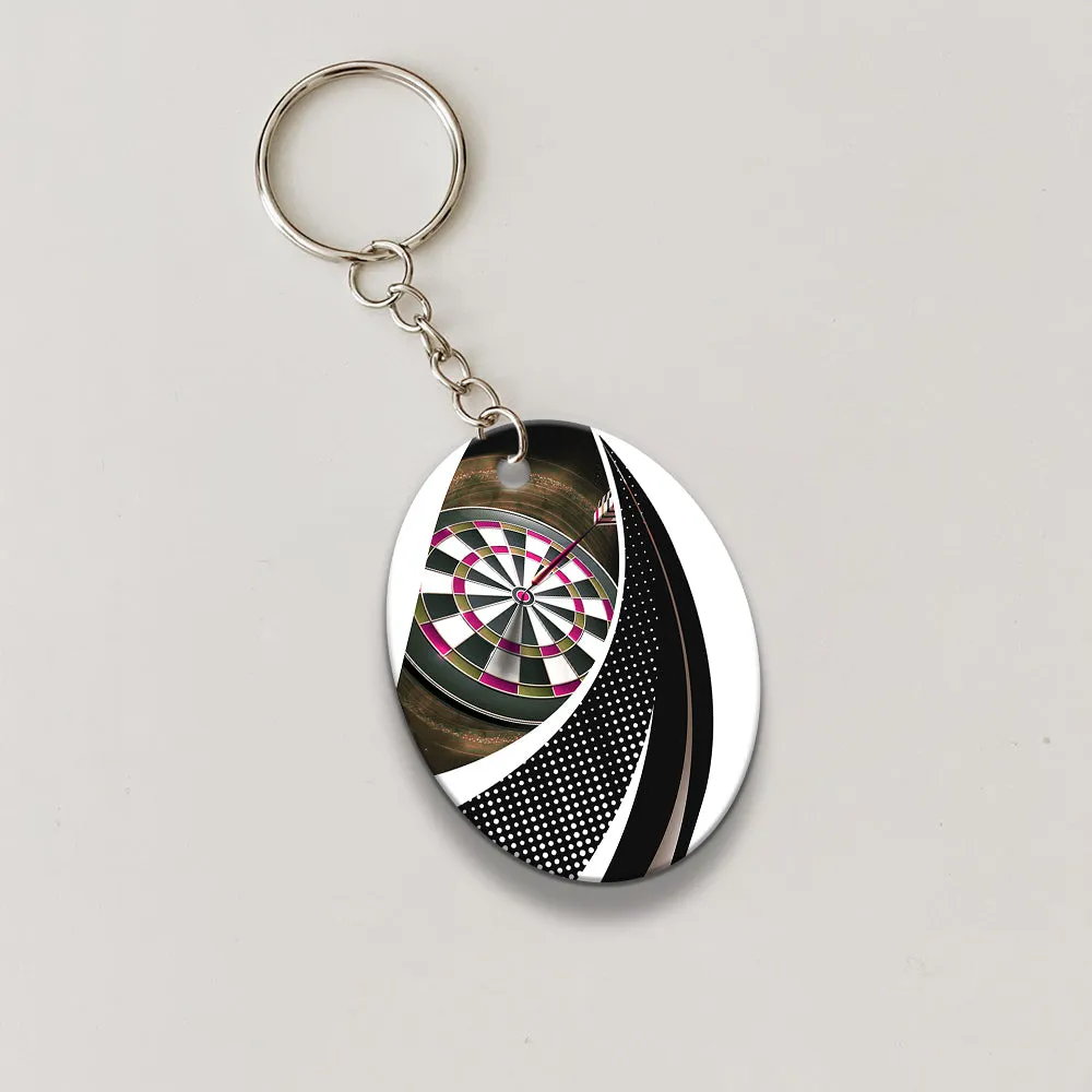 Bullseye Dartboard Brown Keychain Viking And Darts For Dart Team Player