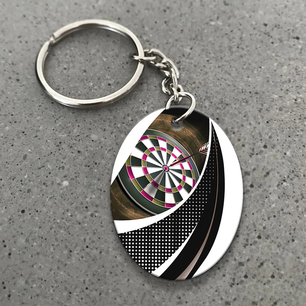 Bullseye Dartboard Brown Keychain Viking And Darts For Dart Team Player