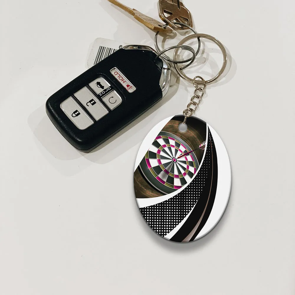 Bullseye Dartboard Brown Keychain Viking And Darts For Dart Team Player