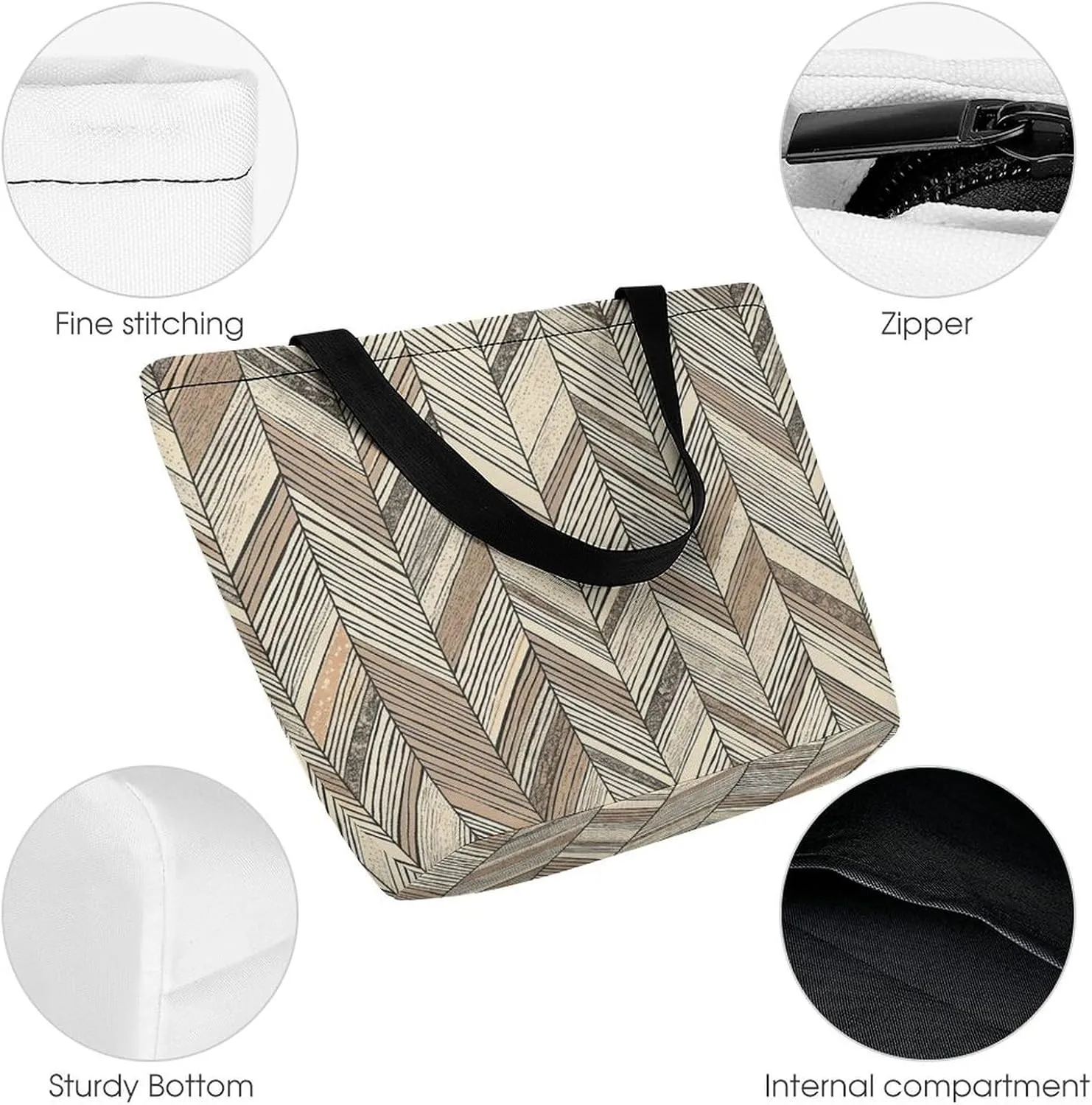 Burr Texture Style Tote Bag for Women Grocery Bags Foldable Shopping Bag Large Reusable Handbags for Work Travel