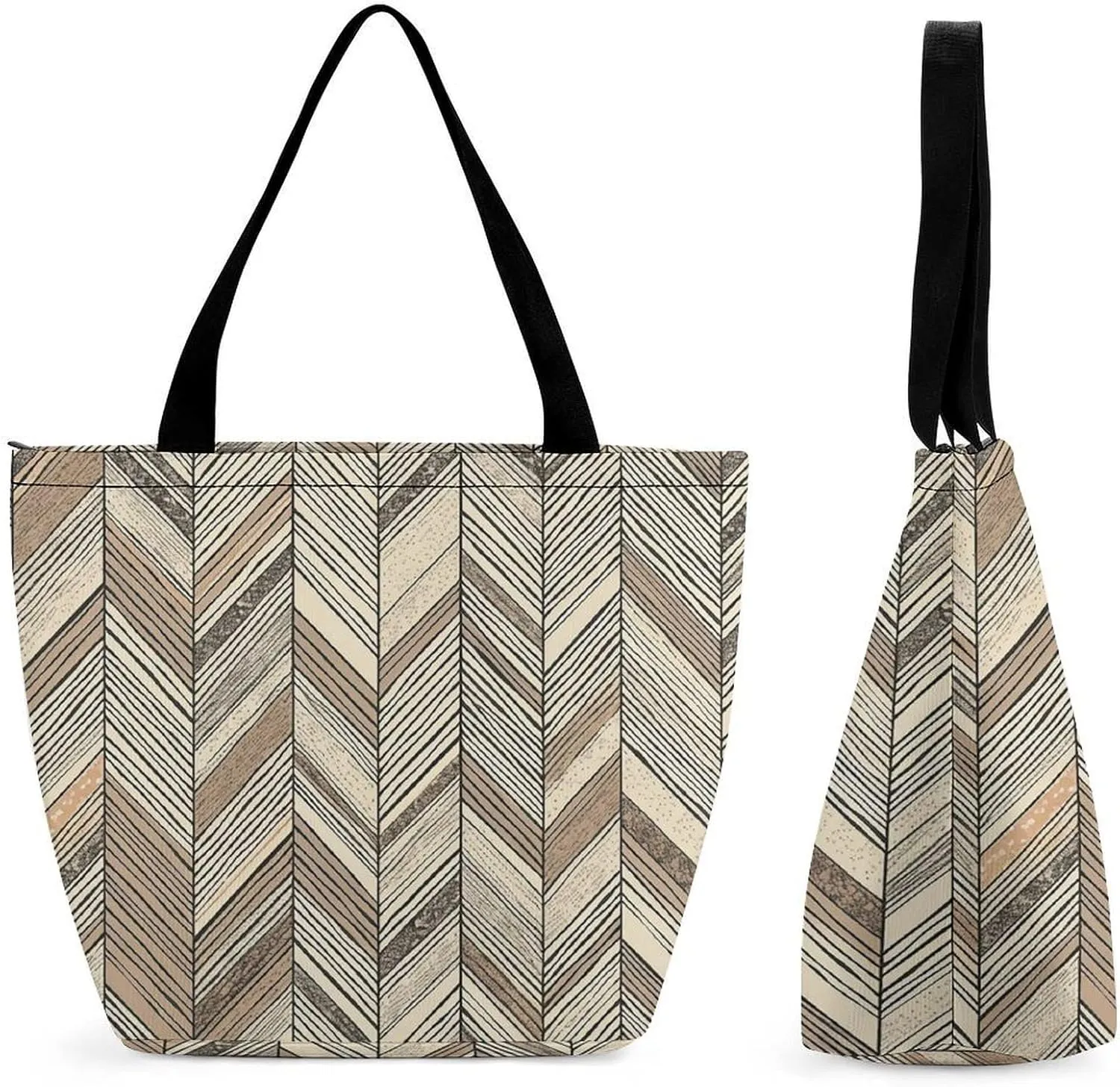 Burr Texture Style Tote Bag for Women Grocery Bags Foldable Shopping Bag Large Reusable Handbags for Work Travel