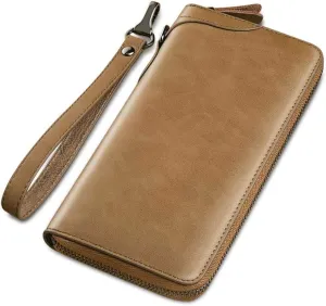 Business Men's Clutch, Cellphone Clutch Large Capacity Men’s Bag Organiser Removable Long Wallet