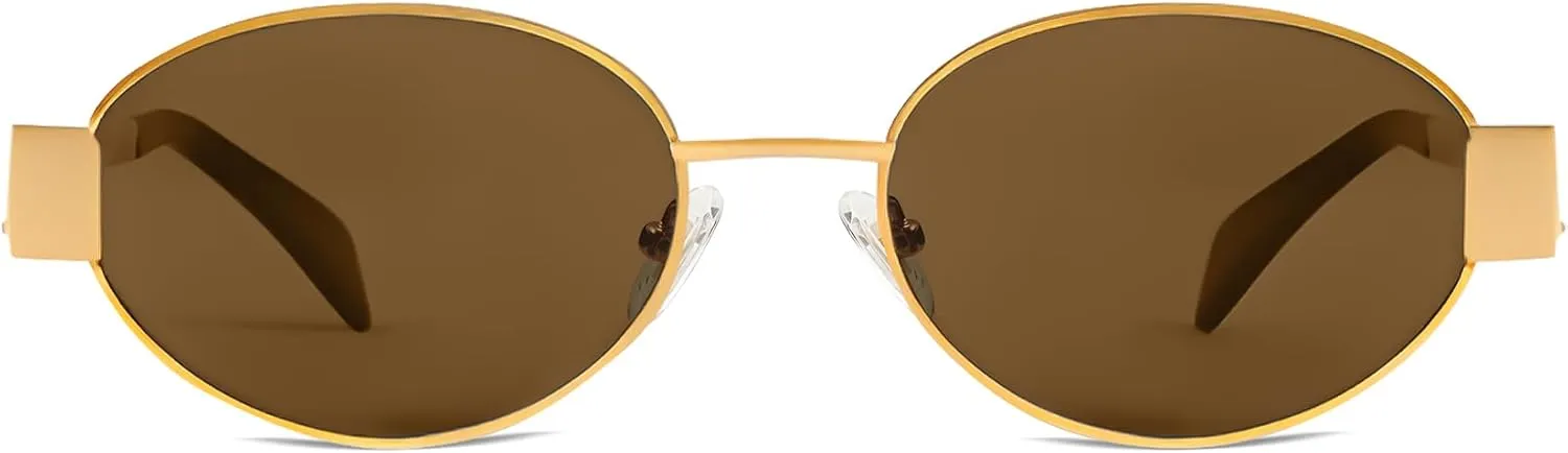 BUTABY Retro Oval Sunglasses for Women Men Designer Trendy Sun Glasses Classic Shades UV400 Protection