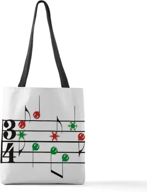 CafePress Christmas Music 1 Polyester Tote Bag 16"x16"