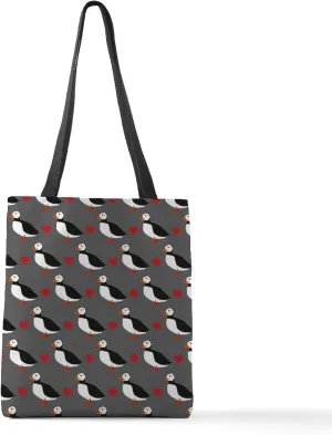 CafePress Puffin Bird Pattern Polyester Tote Bag 16"x16"