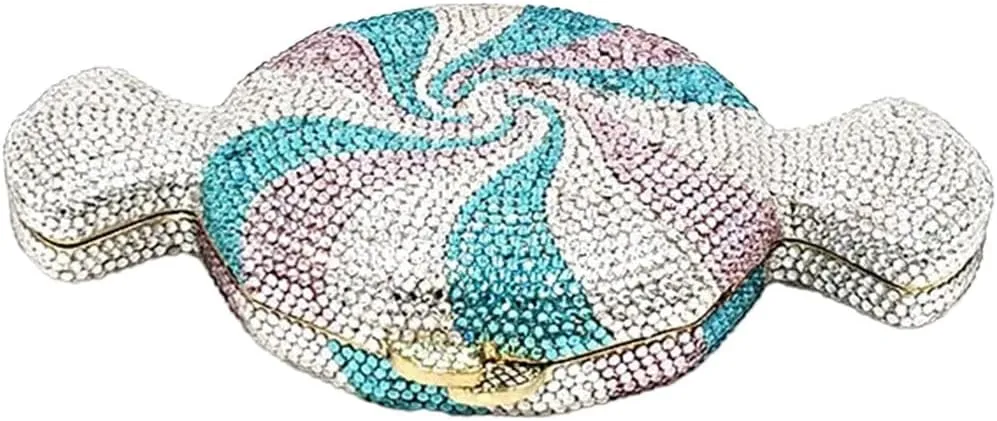 Candy Shape Clutch Purse Shining Crystal Evening Bags Luxury Rhinestone Handbags for Prom Cocktail Party