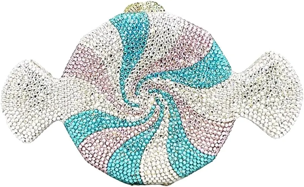 Candy Shape Clutch Purse Shining Crystal Evening Bags Luxury Rhinestone Handbags for Prom Cocktail Party