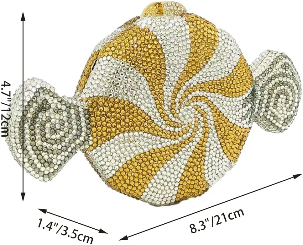 Candy Shape Clutch Purse Shining Crystal Evening Bags Luxury Rhinestone Handbags for Prom Cocktail Party