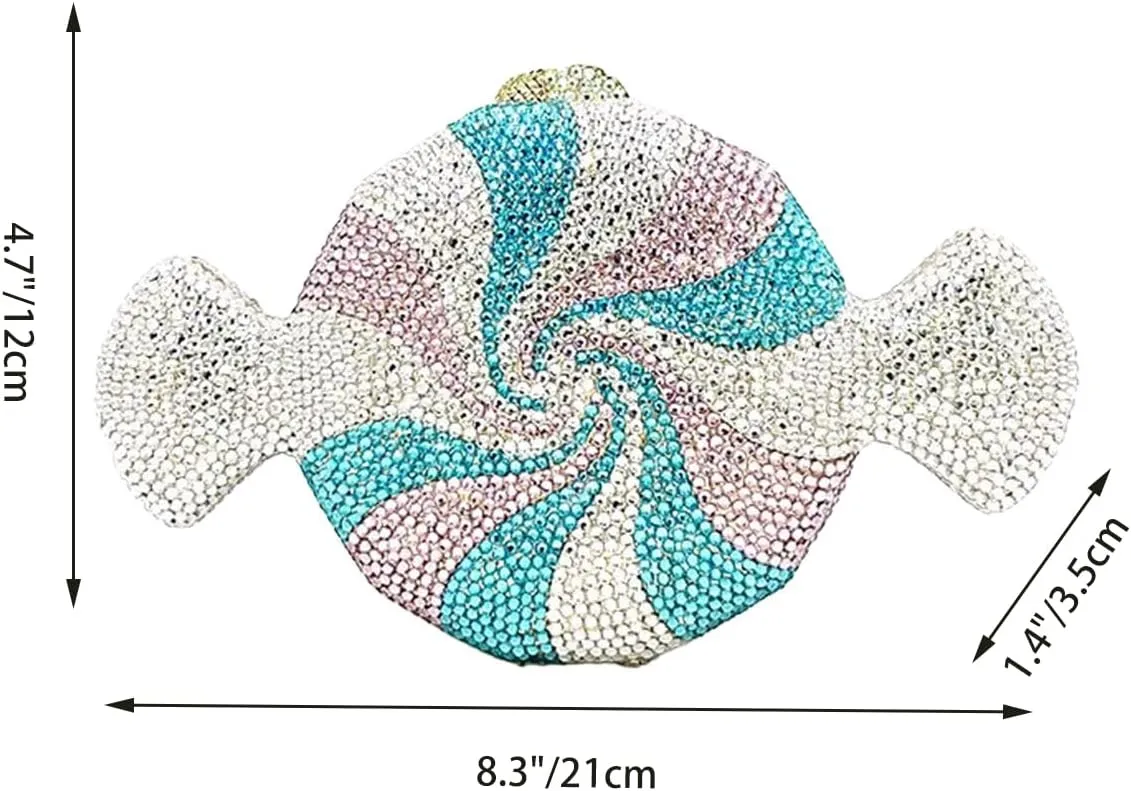 Candy Shape Clutch Purse Shining Crystal Evening Bags Luxury Rhinestone Handbags for Prom Cocktail Party