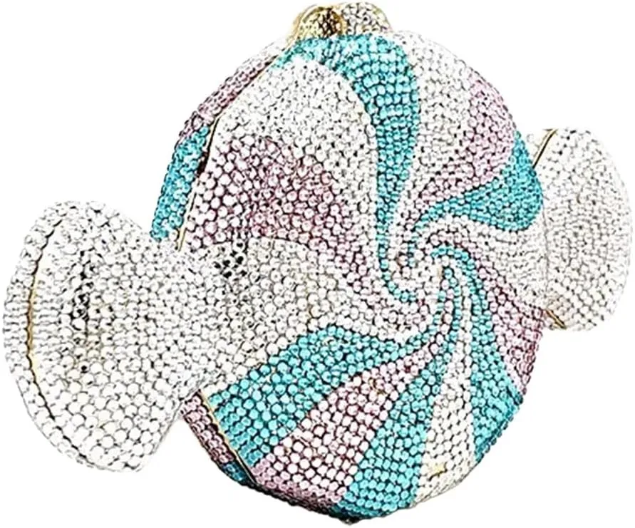 Candy Shape Clutch Purse Shining Crystal Evening Bags Luxury Rhinestone Handbags for Prom Cocktail Party