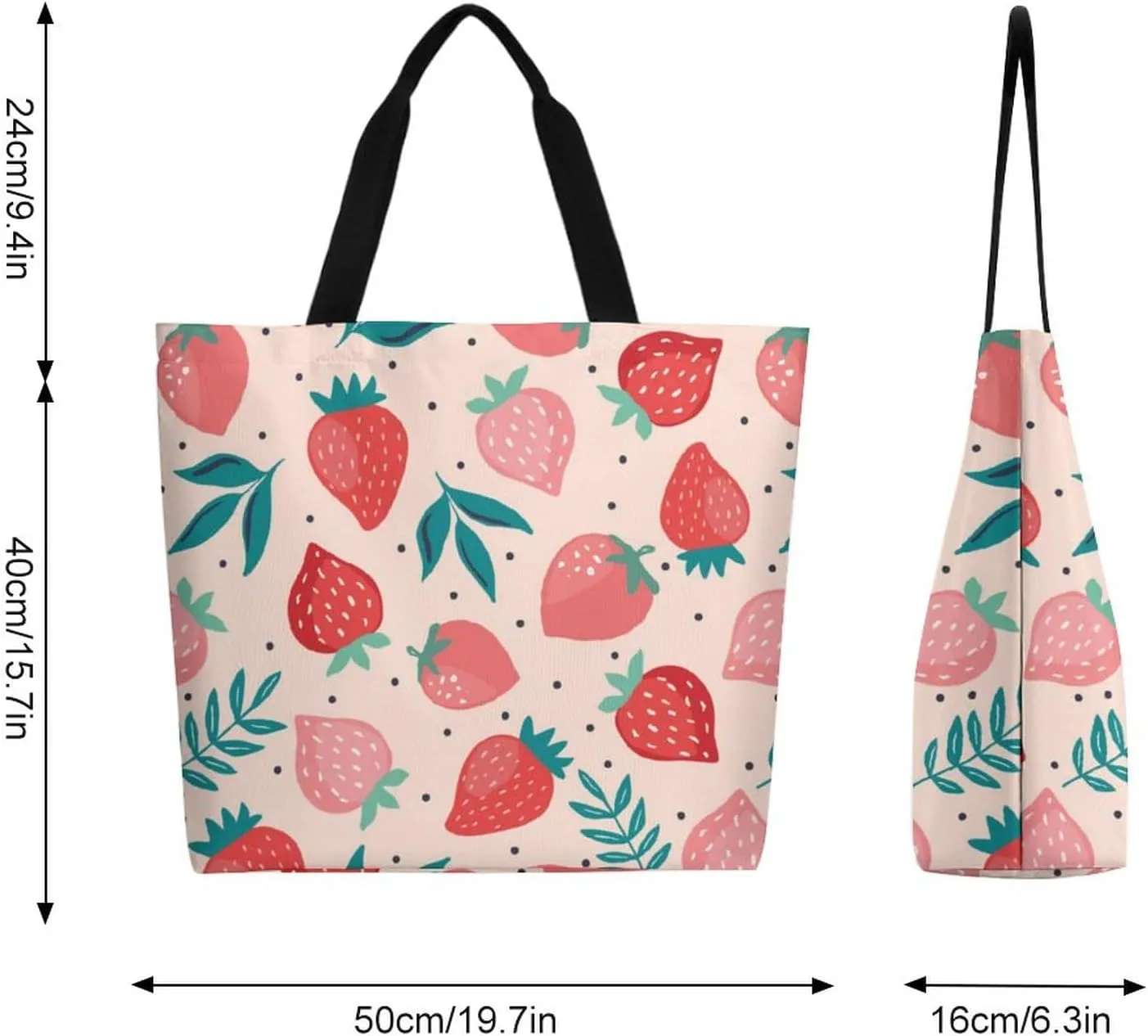 Canvas Tote Bag Large Casual Shoulder Bag for Women Handbag Reusable Beach Shopping Gym Picnic Travel Grocery Bag