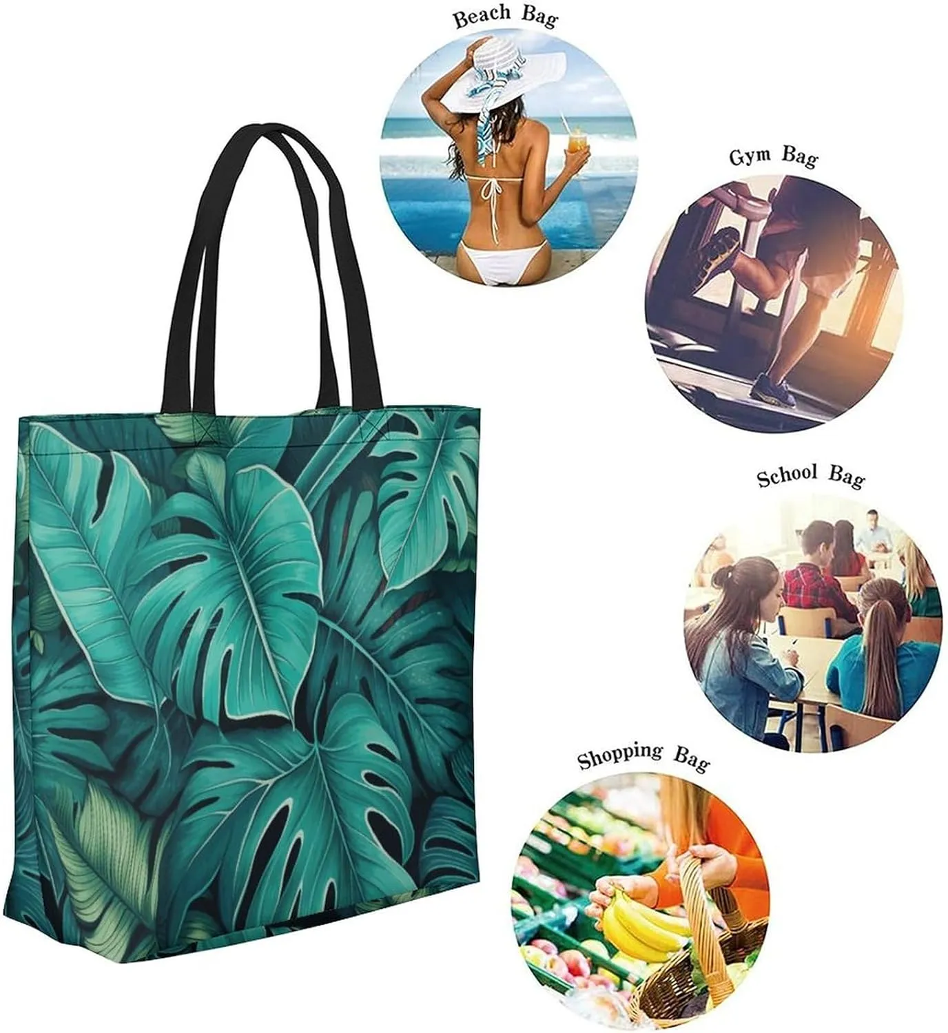 Canvas Tote Bag Large Women Casual Shoulder Bag Handbag Reusable Beach Shopping Grocery Bag For Outdoors