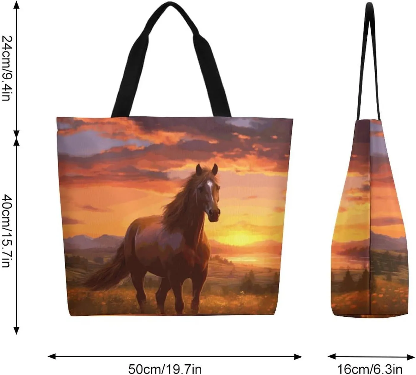 Canvas Tote Bag - Large Women's Casual Shoulder Handbag - Reusable Beach & Shopping Grocery Bag for Outdoors