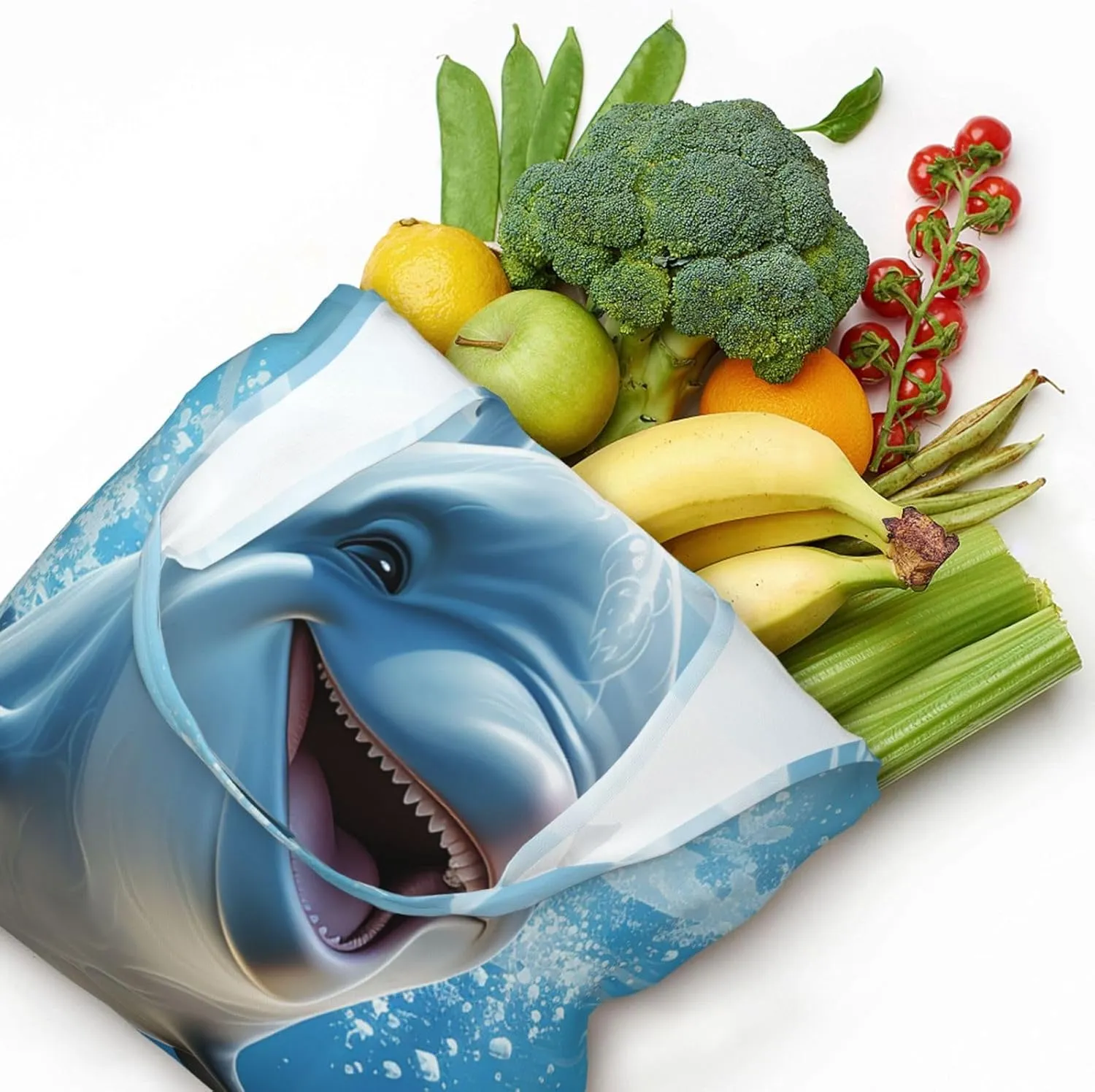 Canvas Tote Bag Lightweight Reusable Grocery Shopping Bag 3D Snake Handbag for Women Men
