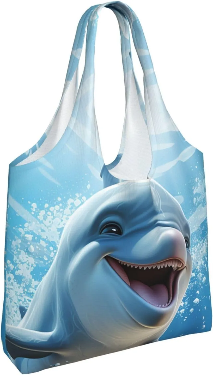 Canvas Tote Bag Lightweight Reusable Grocery Shopping Bag 3D Snake Handbag for Women Men