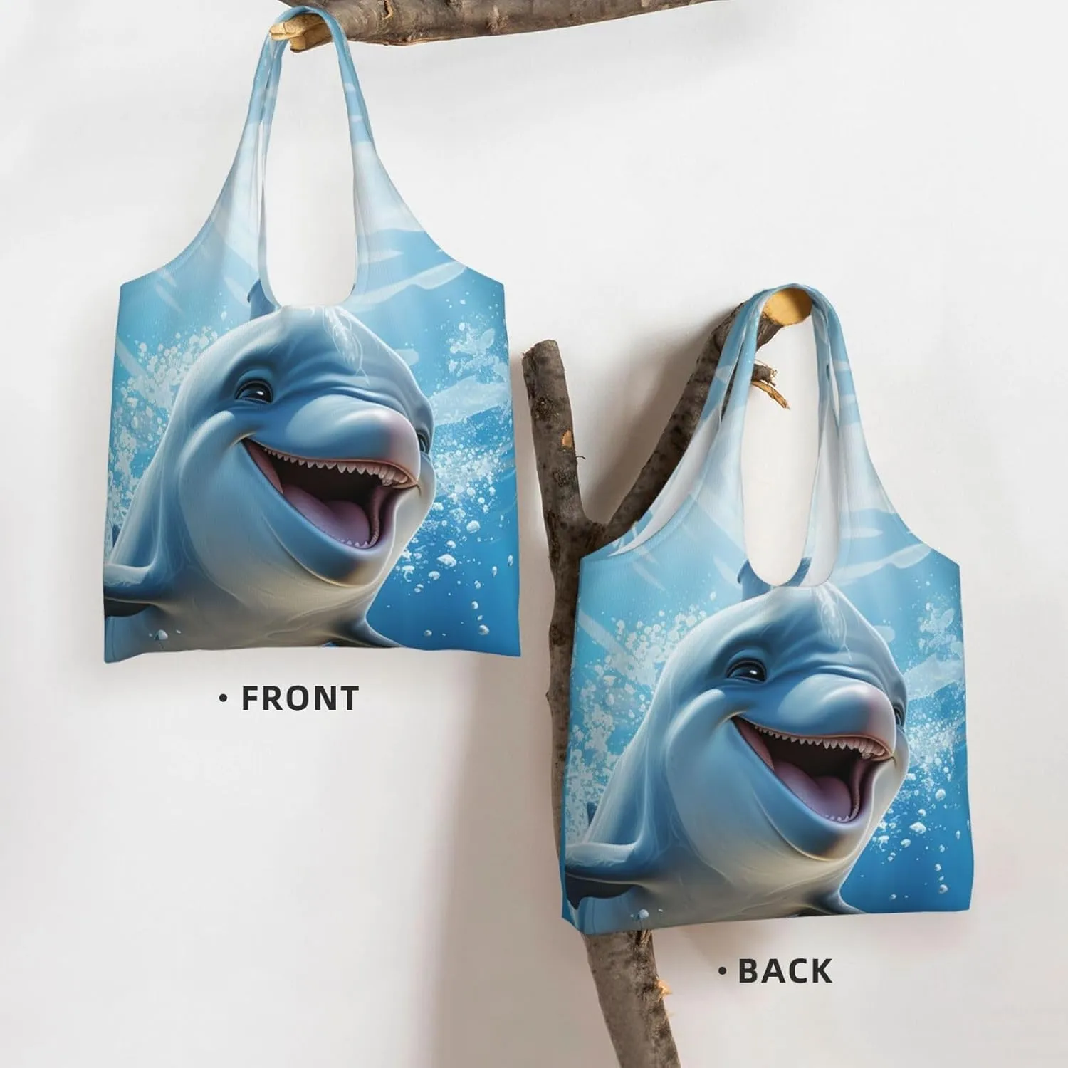 Canvas Tote Bag Lightweight Reusable Grocery Shopping Bag 3D Snake Handbag for Women Men